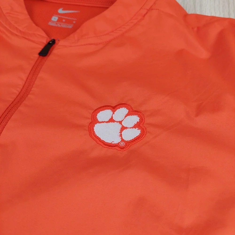 Nike Clemson Tigers Windbreaker Mens Medium‎ Orange Quarter-Zip On-Field Jacket